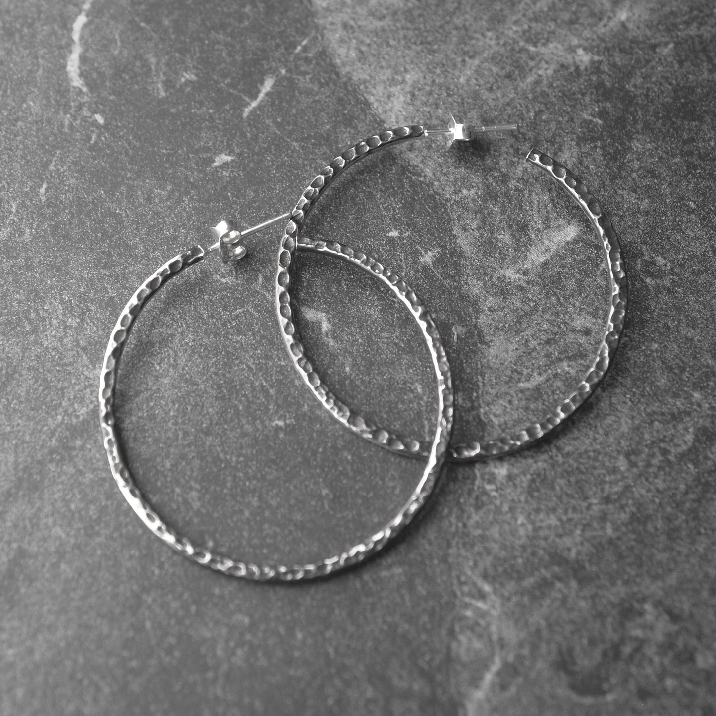ready to ship - Textured hoop studs