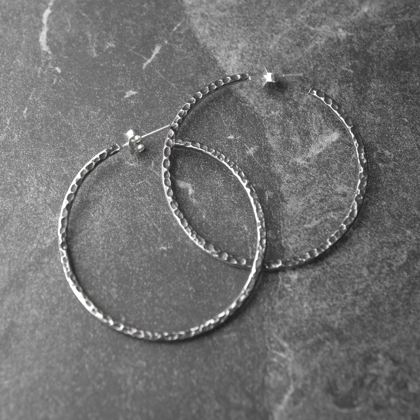 Textured hoop studs