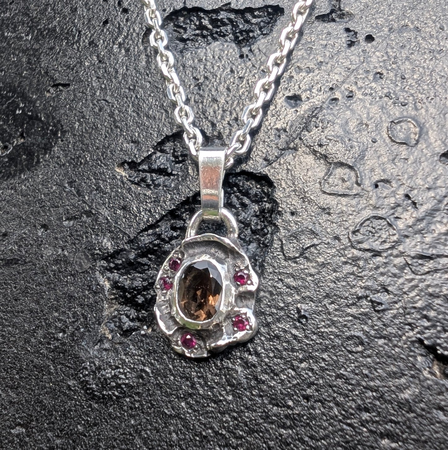 Let It Wash Over You necklace - smokey quartz - ready to ship