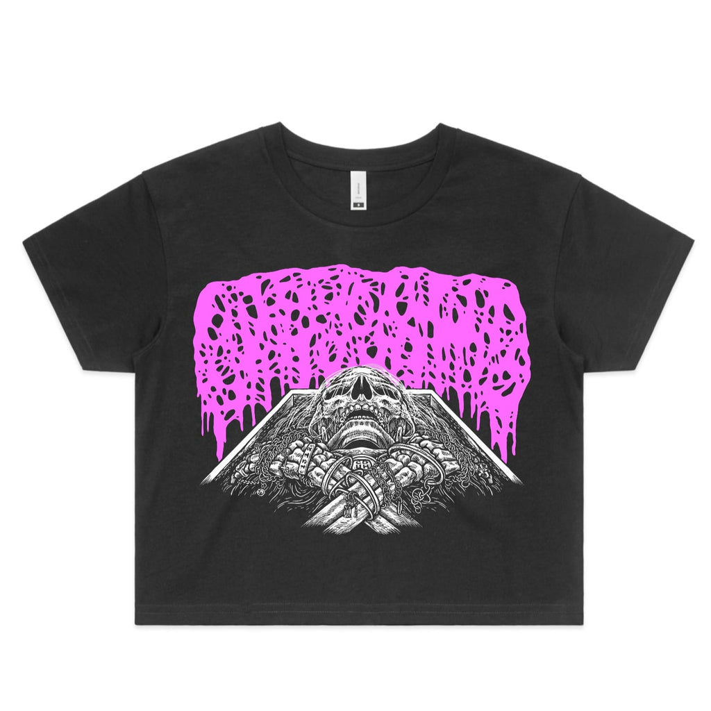 To The Grave crop tee -ready to ship