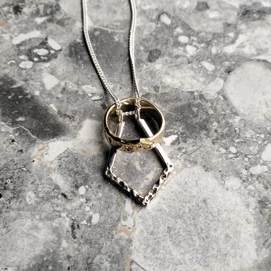 Ready to ship - fine ring holding necklace