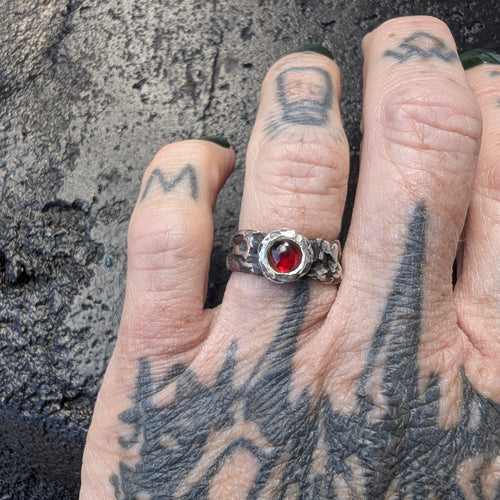 Beholden ring -  Garnet - ready to ship