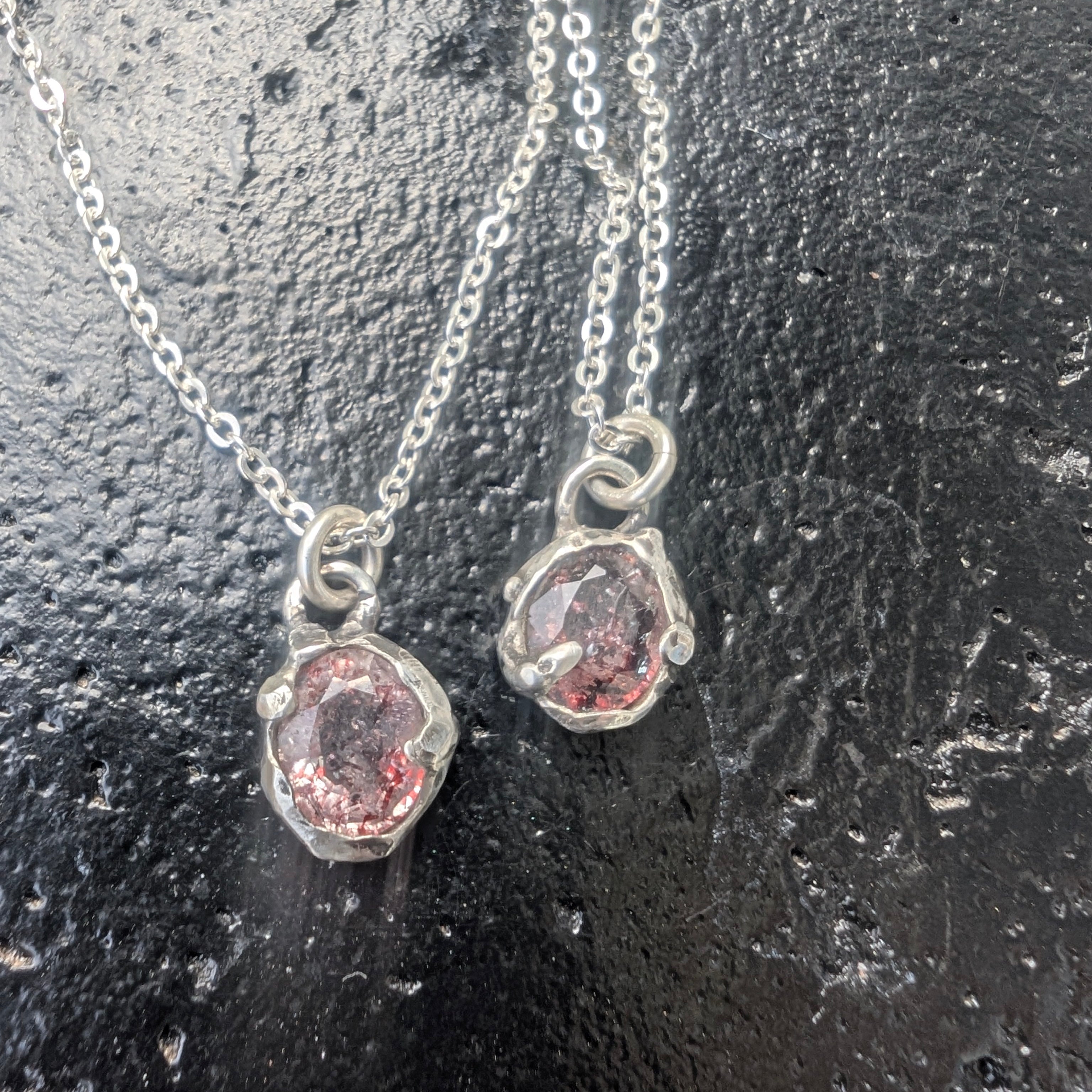 Blood quartz pendant