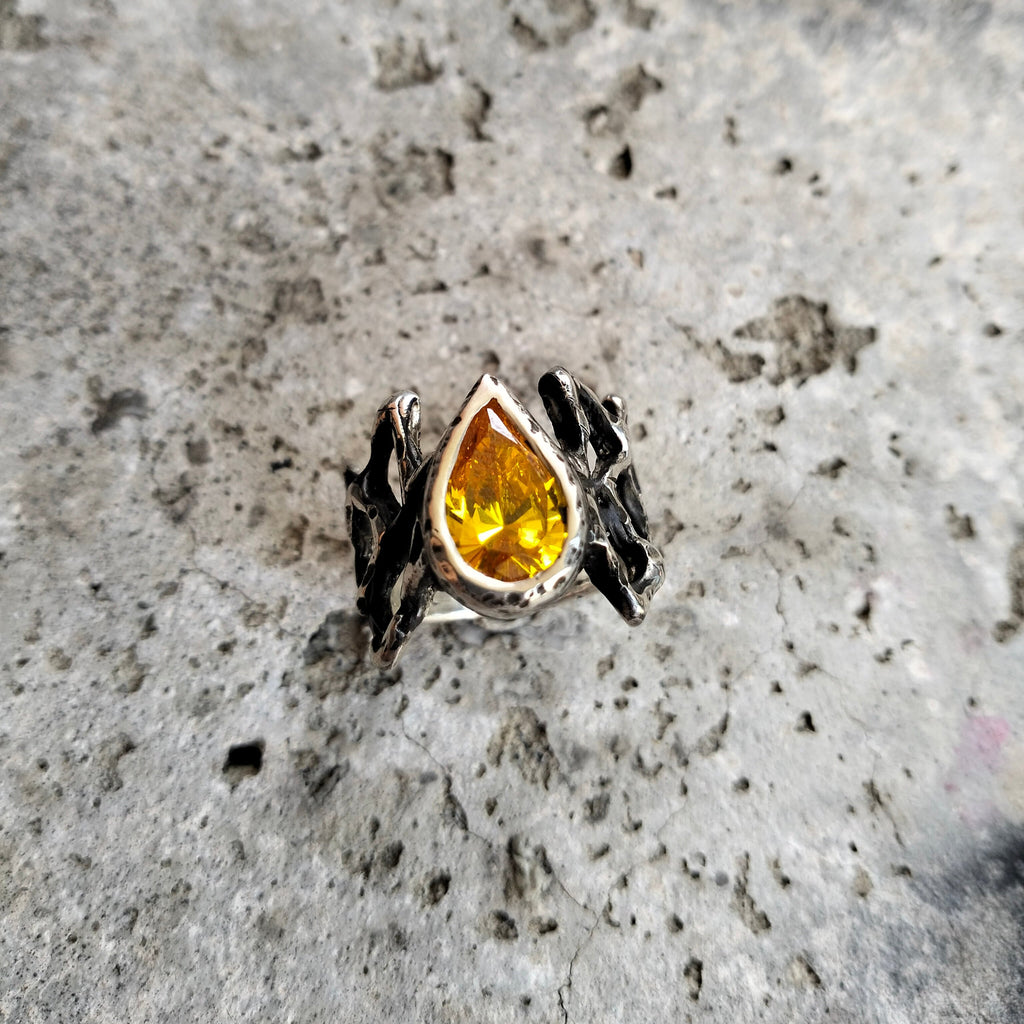 Fury ring - yellow cz - ready to ship