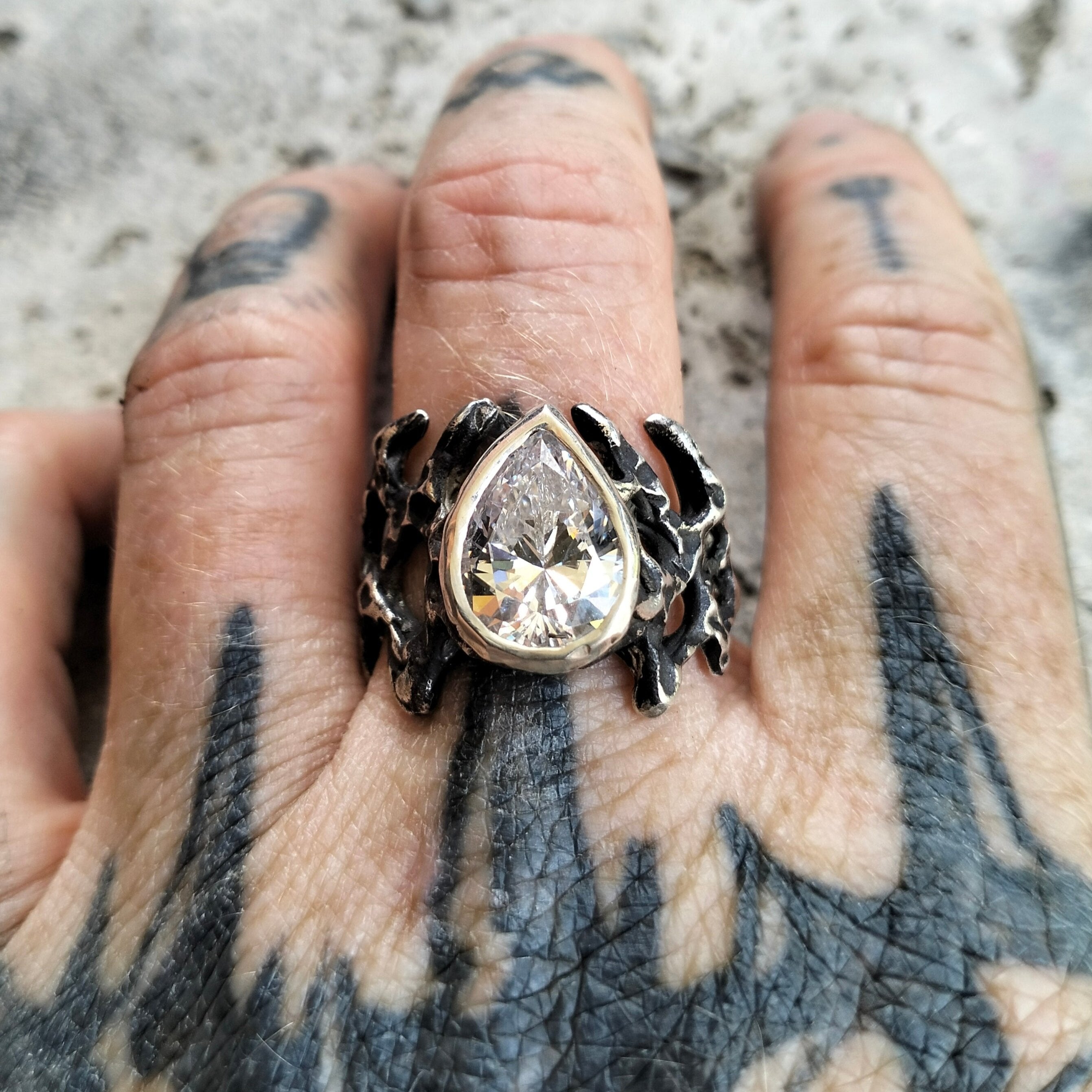 Fury ring (white cz) - ready to ship