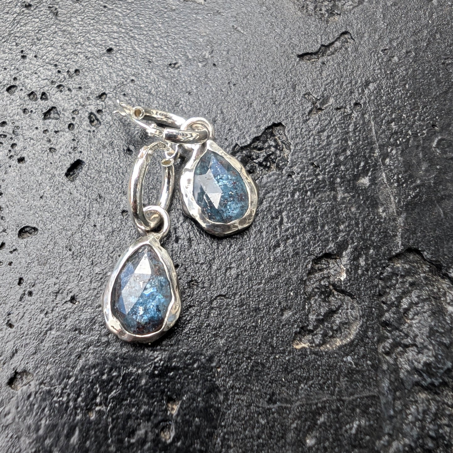 Kyanite hoop earrings - ready to ship