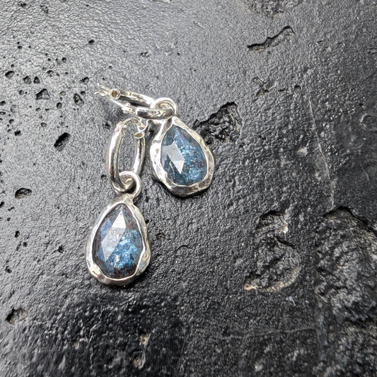 Kyanite hoop earrings - ready to ship