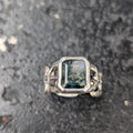 Chain ring - moss agate - ready to ship
