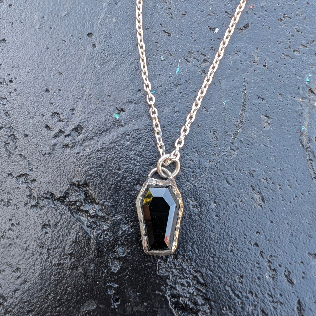 Coffin necklace - spinel - ready to ship