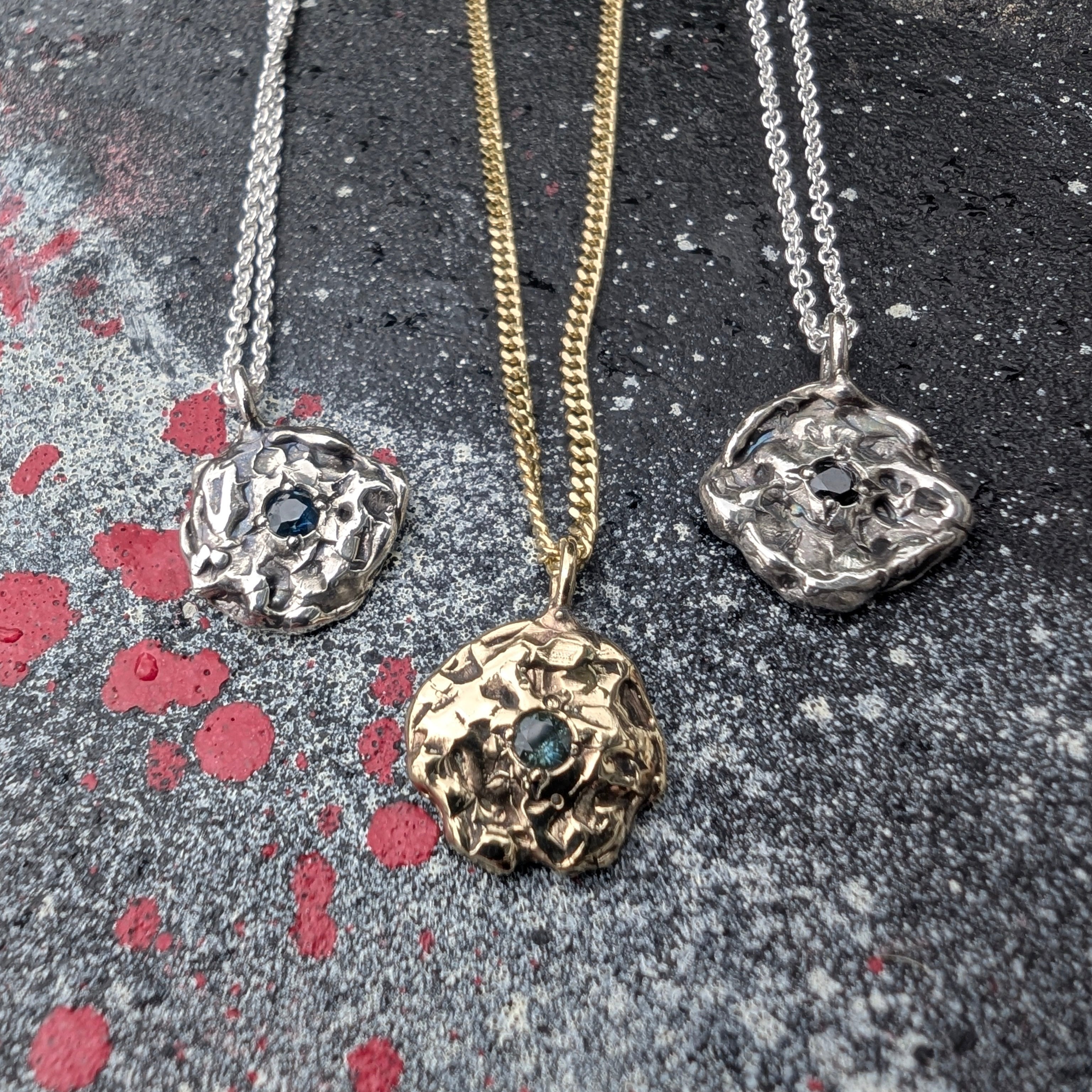 I'll bring you flowers necklace - YELLOW GOLD PARTI SAPPHIRE - Ready to ship