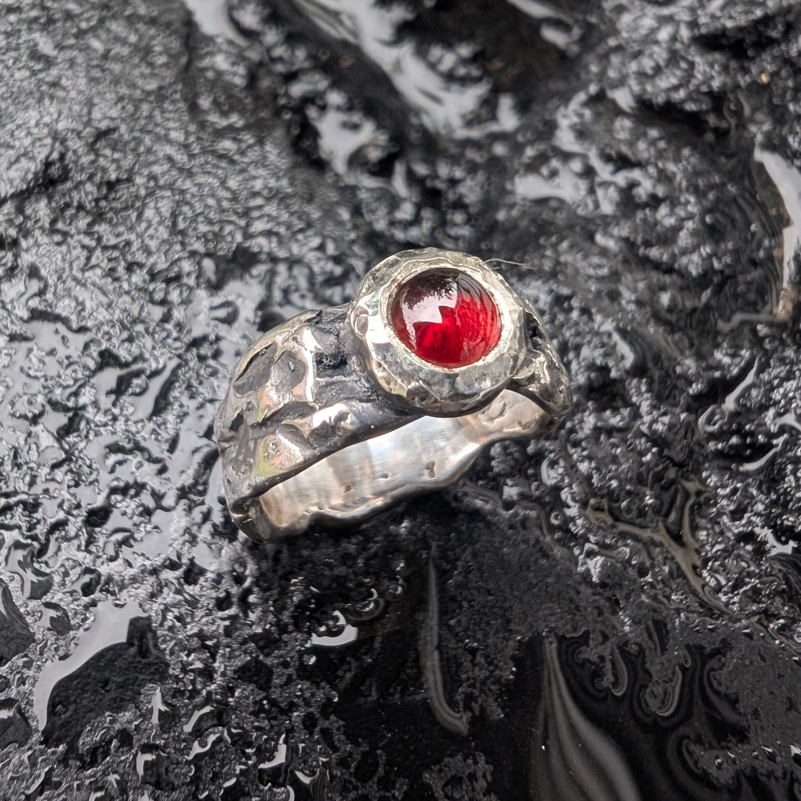 Beholden ring -  Garnet - ready to ship