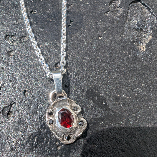 Let It Wash Over You necklace -garnet - ready to ship