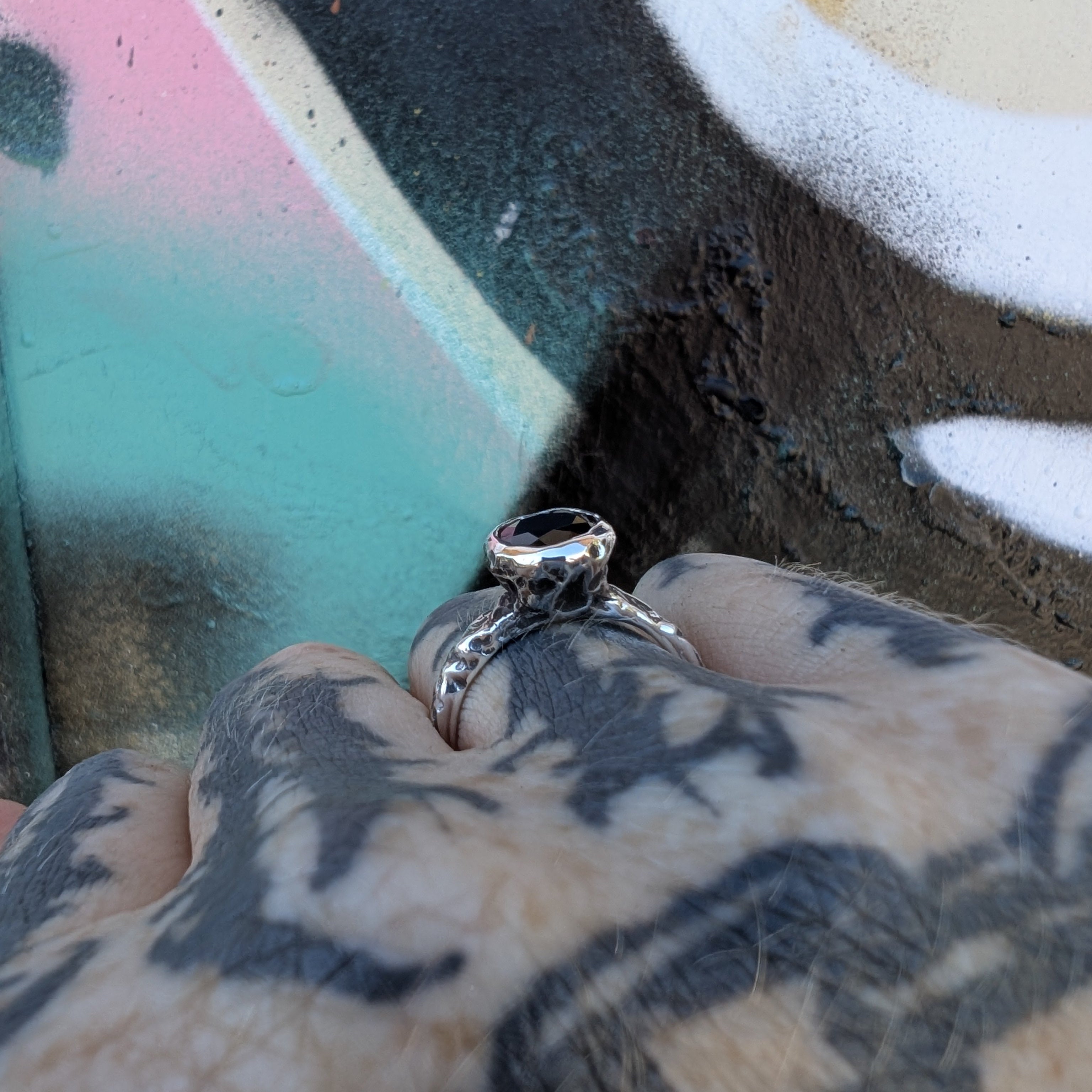 Chalice solitaire - pyrope garnet - Ready to ship