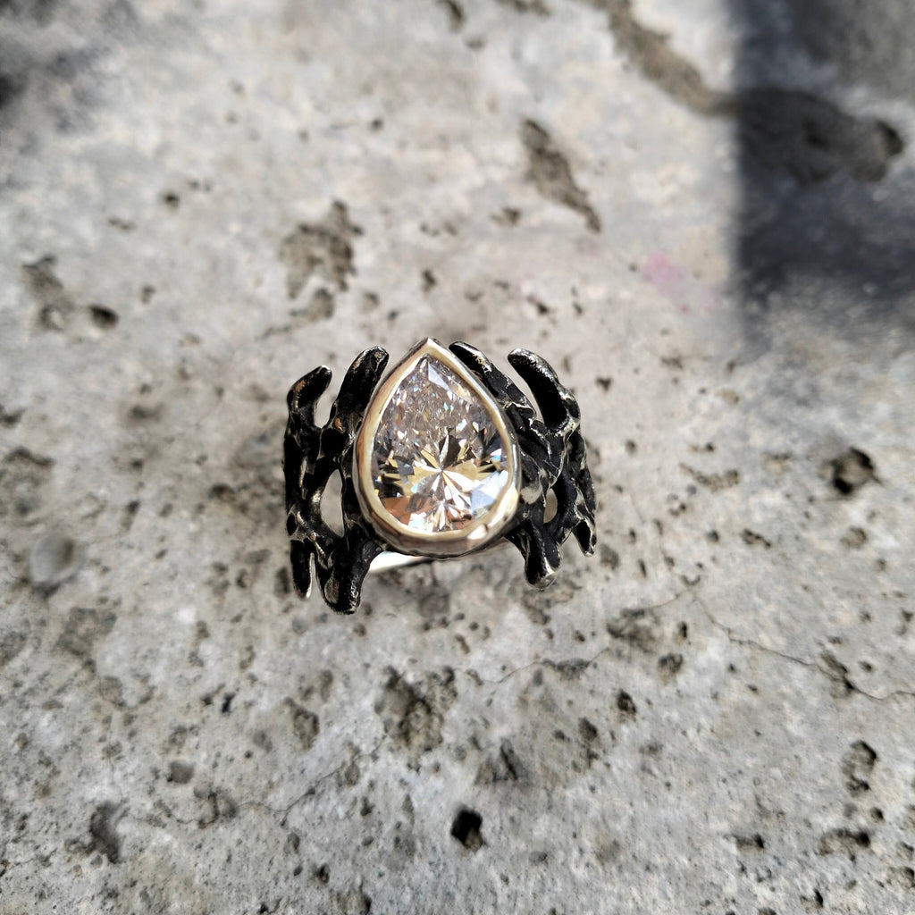 Fury ring (white cz) - ready to ship