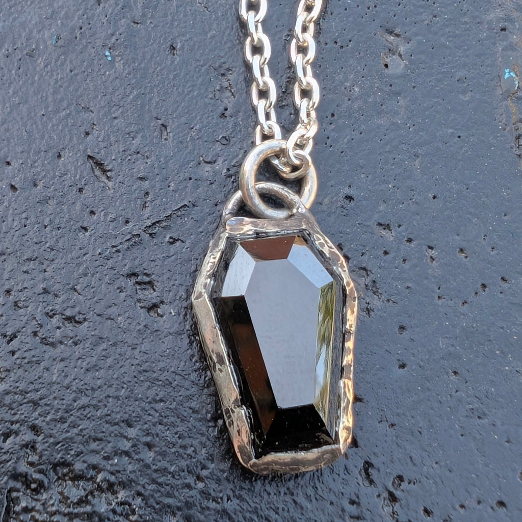 Coffin necklace - spinel - ready to ship