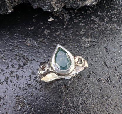 Sophie ring - moss agate - ready to ship