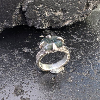 Moss agate solitaire - Ready to ship